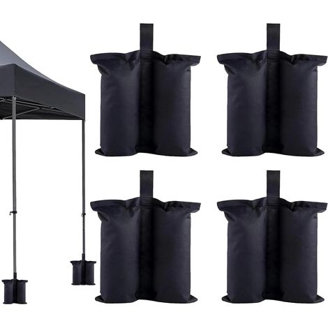 Sac Lestage Sable À Remplir Pour Extérieur: 4 Pièces Coupe-vent Sacs Sable Pour Tente 34×34cm - Mâts De Tente Fixes Poids Pavillon Sac De Sable Pour Camping Plage Jardin