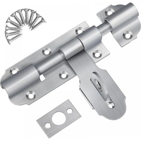 Außentürriegel Mit Vorhängeschloss, 135 Mm Schiebetürriegel Aus Edelstahl, Kleiner Türverriegelungsschloss Mit Schrauben Für Lager, Garage, Scheune, Tor, Hof Und Tür