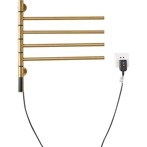 Elektrischer Handtuchwärmer Zur Wandmontage 540x500mm – Drehthermostat – 4 Heizstäbe – Unipolare 180°-drehung