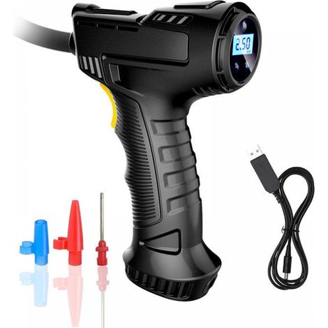 Kabelloser Reifen-aufpumpkompressor, Tragbarer Reifenaufpumper Mit Digitalem Manometer, Wiederaufladbare Kabellose Reifenpumpe Mit Led-licht Und 3 Düsen Für Autos, Motorräder