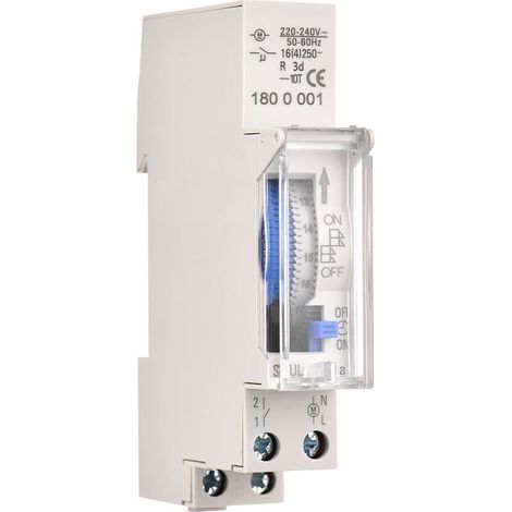 24-stunden-mechanische Zeitschaltuhr – Programmierbar Auf 15 Minuten – Din-schiene Montage – Integrierter Ni-mh Akku – Maximale Last 1000w – Für Straßenlaternen Und Lüftung - Ac220-240v