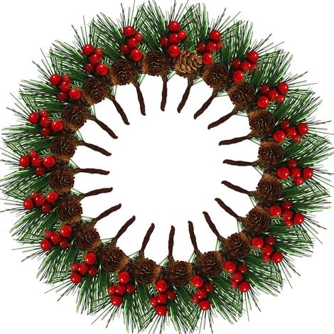 20 Stück Künstliche Weihnachtsbeeren, Künstliche Tannenzweige, Kiefernnadeln, Tannenzapfen Und Beeren Für Weihnachtliche Tischdekoration, Garten-weihnachtsdeko.