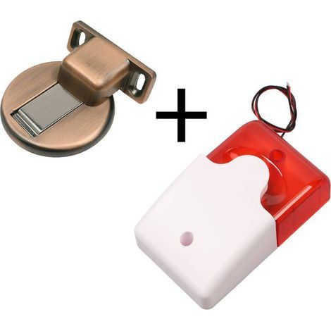 Sirene Mit Akustischem Und Optischem Alarm 220v, Hochdezibeler Einbruchschutz-hupenalarm Mit Blinkender Led-leuchte Für Laden Und Zuhause + 1 Türstopper