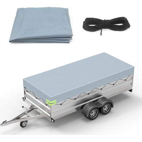 Anhängerplane 214 X 122 Cm – Reißfestes Oxford-gewebe 420d – Wasserdichter Und Uv-beständiger Schutz – Sichere Befestigung Mit Seilen