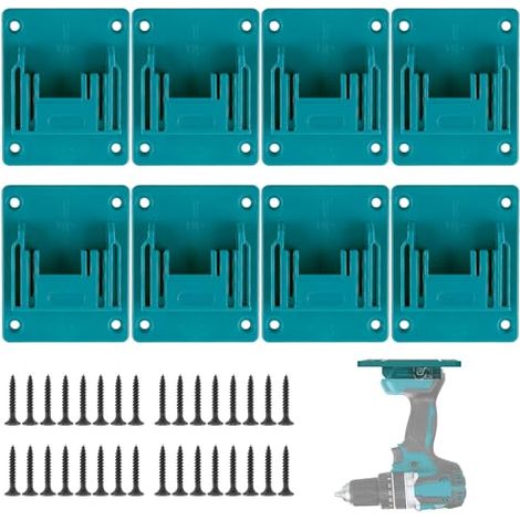 Wandhalterung Für Makita 18v Werkzeuge, 8-teiliges Set Mit 32 Schrauben, Wandhalterung Für Werkzeug Und Akkuschrauber Von Makita, Werkstatt-aufbewahrung (cyan Blau)