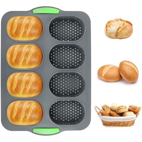 Plaque À Pain, Moule À Pain En Silicone Moule Baguette Four, Moule Perforé Antiadhésif Pour Le Pains Français, 34x23cm