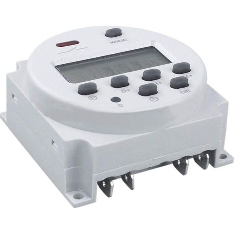 Cn101 Digitale Zeitschaltuhr 12 V Dc/ac, Programmierbarer Lcd-zeitrelaisschalter Für Steckdosen Weiß-