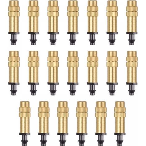 20 Stück Einstellbare Kupferzerstäuber Sprinkler Für Tropfbewässerung 4 / 7mm Zerstäubung Mikrosprinkler Bewässerungsausrüstung Kühlung Garten Gewächshaus Gemüse