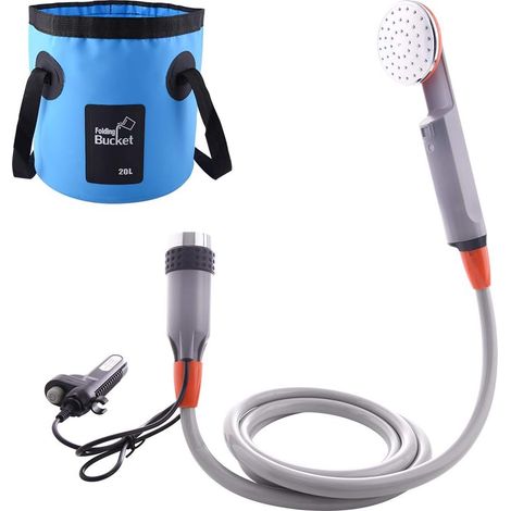 Tragbare Camping-dusche – Tauchpumpe – 2 Li-ionen-akkus Mit 2200 Mah – Durchflussrate 0,9 Gpm – Integriertes Filtersystem