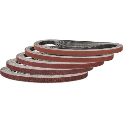 25 Stück Schleifbänder 9 X 533 Mm, Körnung 60/80/120/240/400 Für Bandschleifer, Ideal Für Holz Und Farbe