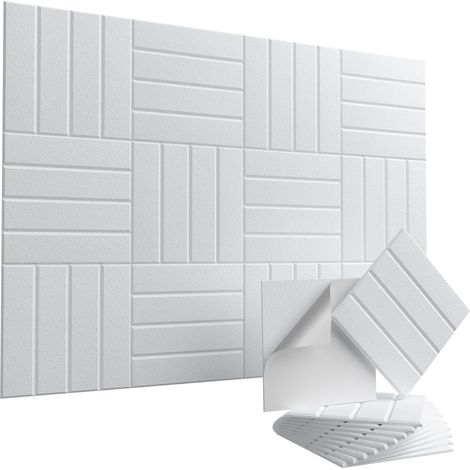 12er-pack Selbstklebende Akustikpaneele – Hochdichte Schallisolierende Wandpaneele 30 X 30 Cm Zur Reduzierung Von Lärm Und Echo, Weiß