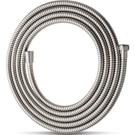 5m-duschschlauch Mit Knickschutz, Edelstahl-duschschlauch, Hochdruck-ersatz-duschschlauch Für Badezimmarmischbatterie, Nickelgrau