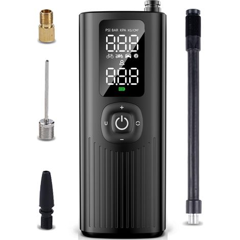 Tragbarer Luftkompressor Für Autoreifen, Fahrräder, Motorräder Und Ballons, Elektrische 150-psi-pumpe Mit Manometer, Einfache Und Intelligente Reifenpumpe Mit Lcd-anzeige, Usb-ladung