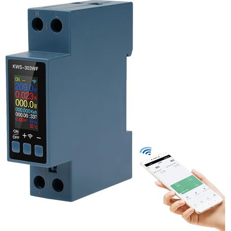Intelligenter Wlan-energiezähler 8-in-1, 40 A, 220 V Ac, Mit Überspannungsschutz Und Schutz Gegen Überhitzung, Überstrom Und Stromausfall (kws-303wf)