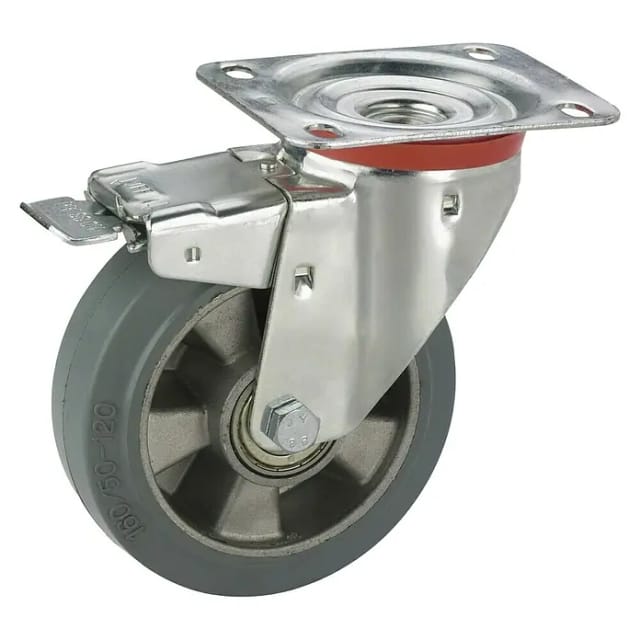 Dörner+helmer - Lenkrolle Vollgummi-Rad ø 160mm Transportrolle mit Feststeller Tragkraft 300kg