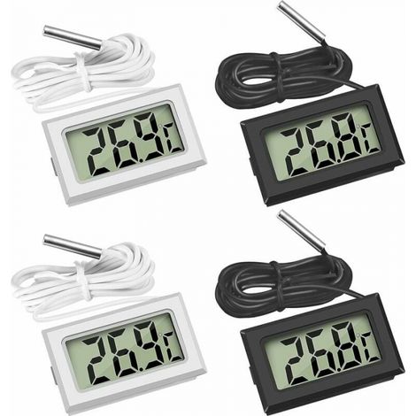 Mini-digital-lcd-thermometer Mit Temperaturfühler Sensor Tester (2x Schwarz, 2x Weiß)
