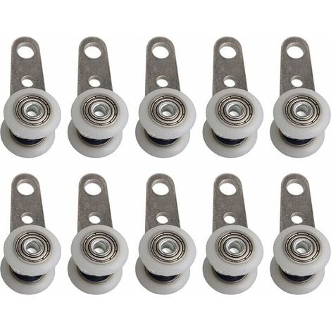 10er-set Rollen Für Glas- Oder Schiebetüren – Aus Metall Und Kunststoff – 4,5 X 1,9 Cm