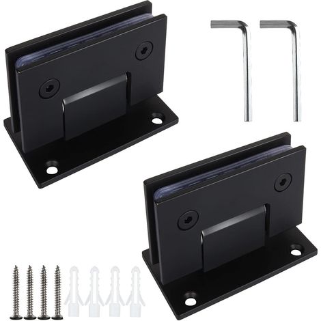 2er-set 90°-scharniere Für Glastüren Im Badezimmer, Schwarze Ersatzteile, Edelstahl-türclips Für Duschtüren Mit Einer Dicke Von 8 Bis 12 Mm
