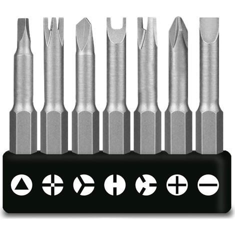 7-teiliges Set U-förmiger Spezial-schraubendreher 50 Mm - Typ Y - Innenkreuzschlitz - Dreipunkt-schraubendreher - Bits