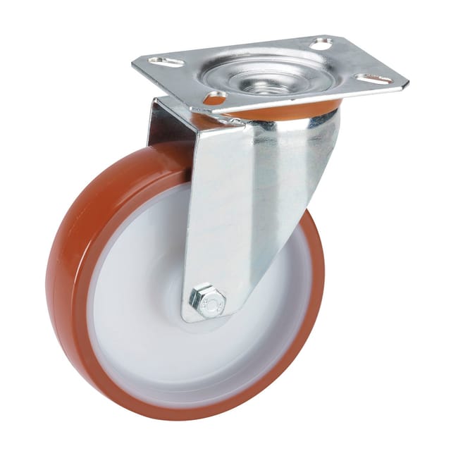 Dörner+helmer - Lenkrolle Polyurethan-Rad ø 100mm Transportrolle Industrierolle Tragkraft 150kg
