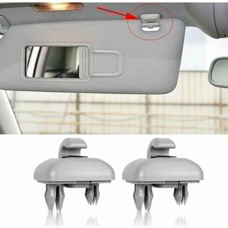 2 Stück Halterungshaken Für Sonnenblenden Mit Clip Für Audi A1 A3 A4 A5 Q3 Q5 8u0857562a 8e0857563a A7 B6 B7 B8 S4 S5 Grau