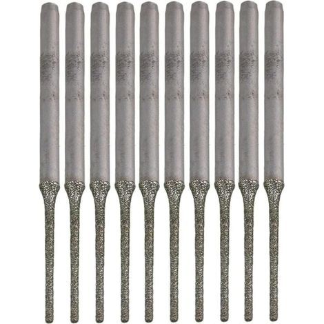 10 Stück Verlängerte Diamantbohrer Mit Silberner Spitze, Zum Bohren Von Löchern In Mineralien, Perlen, Achaten, Schmuck, Silber