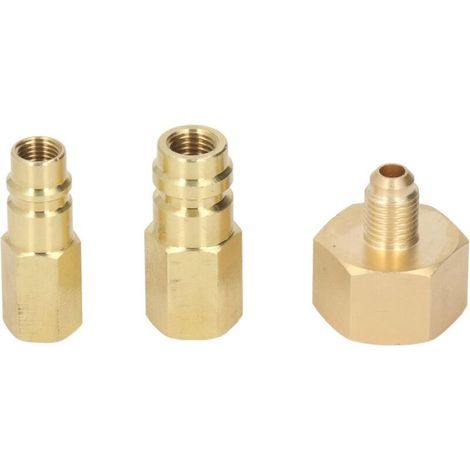 Adaptateur De Climatiseur, Pièces De Conversion Pour Adaptateur De Rénovation, Raccord Doré Haut/bas, Interrupteur Haute Résistance, Filetage Femelle 1/4 Po, Cuivre Pour R134a