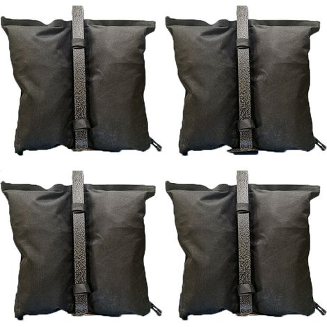 Set Mit 4 Beschwerungstaschen Für Das Dach. Wasserbeständig. Beladung Bis Zu 8 Kg. Selbstklemmende Riemen. Abmessungen 36 X 0,5 X 33 Cm