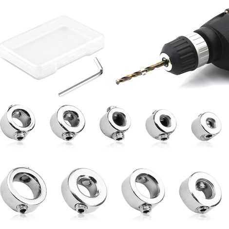 9 Stück 3–12 Mm Tiefenanschlagringe Für Bohrer, Aus Edelstahl Mit Inbusschlüssel, Präzise Steuerung Der Bohrtiefe Für Hobby- Und Profi-projekte