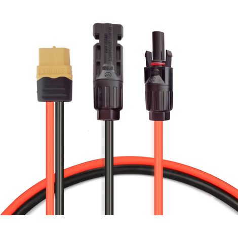 Solares Ladekabel, Solarpanel-stecker (männlich) Auf Xt60-stecker (männlich), Solarkabel Für River Pro Max Powerstation 757 Powerhouse Und Ef Delta 2 Powerhouse Solar Generator (12 Awg 6