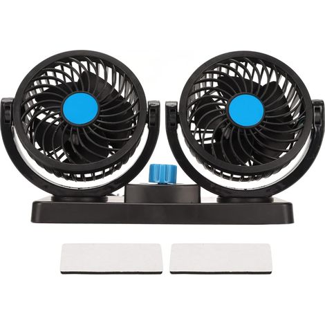 Usb-autoventilator, Drehbarer Doppelventilator Für Das Auto Mit 360°, Tragbarer Doppelkopf-autoventilator, Bürstenloser Mini-personenventilator Mit Geringem Geräuschpegel
