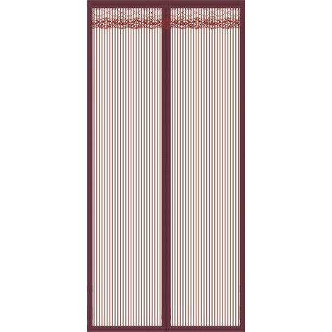 Magnetisches Türmoskitz, Fliegengitter-türvorhang Mit Magnetischem Verschluss, Ohne Bohren, Für Balkon-, Keller- Und Terrassentüren (120 X 220 Cm) Kaffee Gestreift