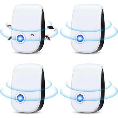 4er-pack Ultraschall-tier- Und Insektenschreck, Elektronischer Ultraschall-mäuse- Und Rattenvertreiber Gegen Mücken, Kakerlaken, Ameisen Und Nagetiere