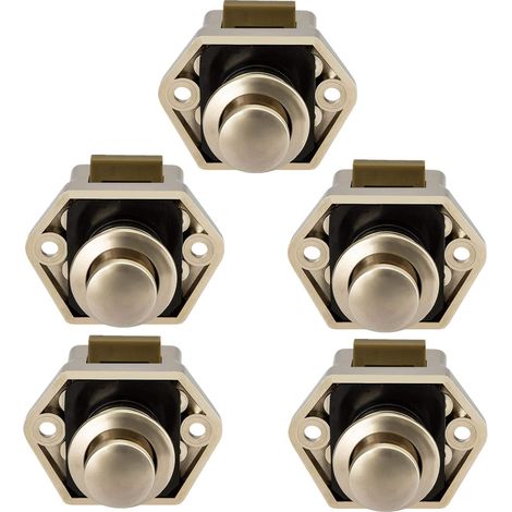 Druckknopf Für Wohnmobil – Möbelgriff, Schrank- Und Schubladenverschluss Mit Schloss Für Wohnwagen Und Motorcaravan, 5 Stück (nickel)