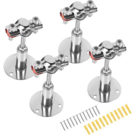 4 Stück Verstellbare Rohrhalter Für Ø19-22 Mm, Wandmontage-rohrklemme Aus Edelstahl Mit 12 Schrauben Und Dübeln, Decken-klemmring Zur Befestigung