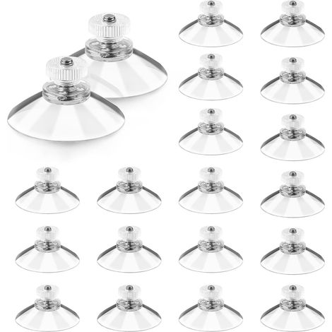 Set Aus 20 Saugnapfschrauben Mit Gewinde Und Gerändelten Muttern M5, Transparente Saugnäpfe Mit Gewinde Ø 40 Mm, Saugnäpfe Für Glas Ohne Bohren, Geeignet Für Autos, Dekoration Und Aufhängung