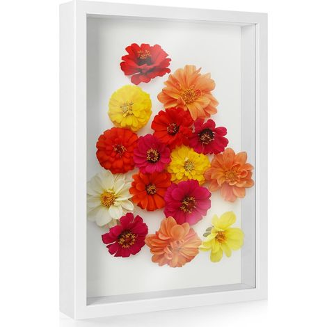 Großer A4-3d-fotorahmen, 22,8 X 31,6 Cm, Für Tisch Oder Wand, Geeignet Für Gegenstände Bis Zu 6,5 Cm Dicke, Hölzerne Erinnerungsbox Für Fotos, Bastelarbeiten, Blumen Und Medaillen