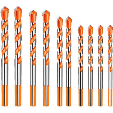 10-teiliges Set Aus Hartmetall-mauerbohrern Für Keramik, Porzellan, Metall Und Stahl (6/8/10/12 Mm)