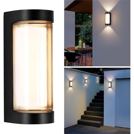 Wandleuchte Für Den Außenbereich, Elektrisch, Verstellbar, 16 W, Wasserdicht Nach Ip65, Leuchte Für Die Veranda (schwarz, Rund, 1 Stück).