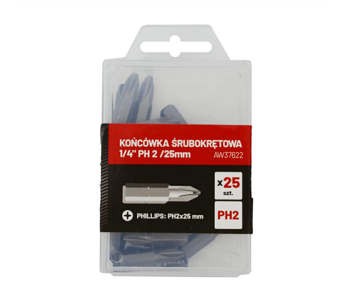 Awtools Końcówka Śrubokrętowa 1/4" Ph 2 /25mm /25szt.