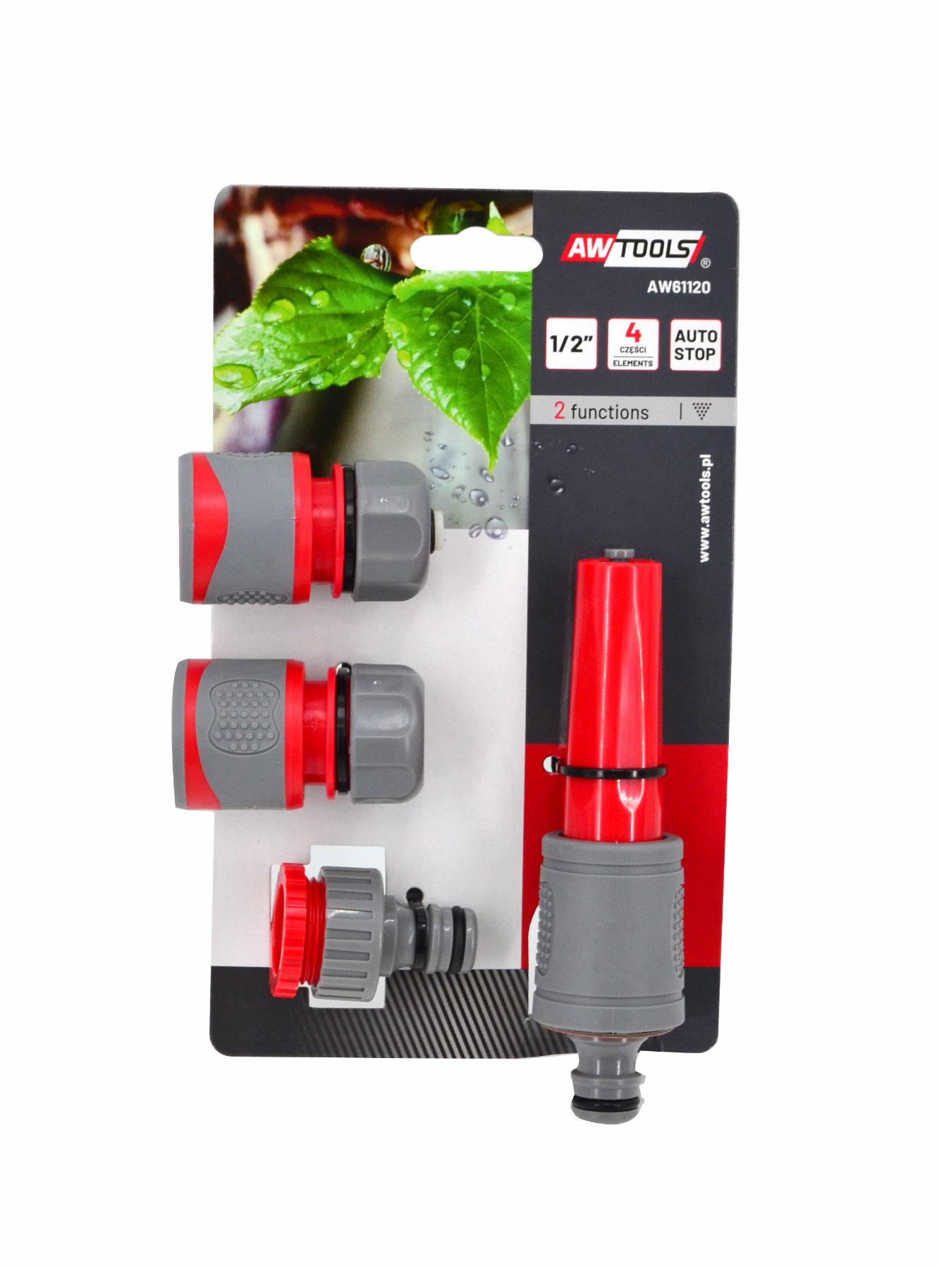 Awtools Zestaw Zraszający 4 Częściowy 3/4" Gumowy Uchwyt