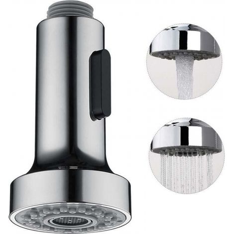 Ausziehbare Spültischarmatur Mit Stopptaste, Gebürstet, 2 Sprühfunktionen Für Küchenarmatur, Silber