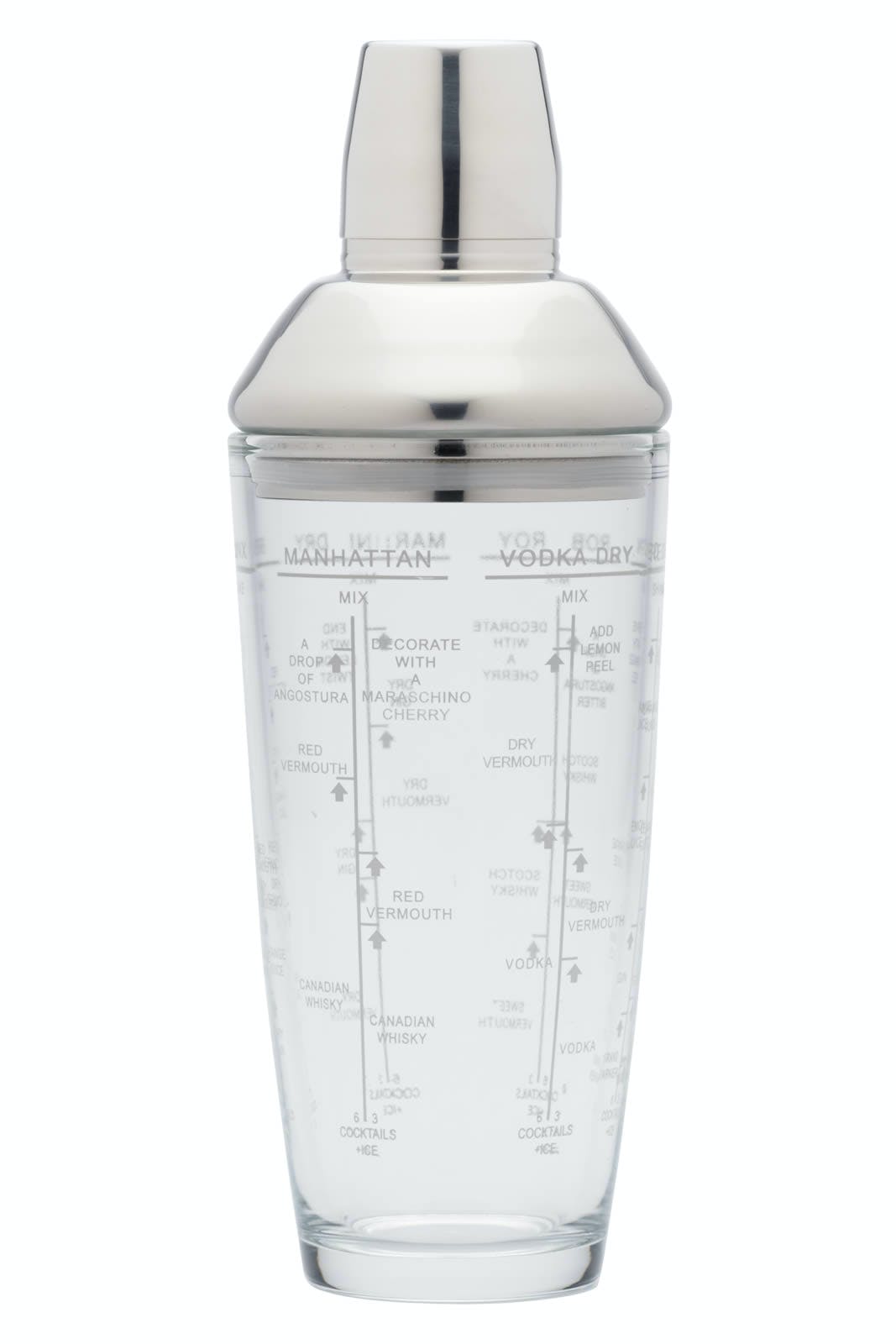 Barcraft - Easy Shaker Of Verwendung Mit Gedruckten Rezepten, 700 Ml