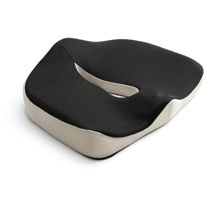 Orthopädisches Sitzkissen Mit Memory-schaum Und Kühlendem Gel, Extra Fest Für Optimale Unterstützung, Atmungsaktiver Netzbezug, Ergonomisches Design, Ideal Für Büro, Auto Oder Zuhause, Schwarz