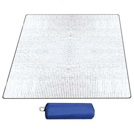 Camping-isoliermatte, 200x200 Cm Camping-bodenmatte Aus Schaumstoff, Wasserdichte Thermische Isoliermatte Mit Aluminiumbeschichtung, Faltbare Beidseitige Zeltmatte Für Camping, Wandern, Reisen Und Pic