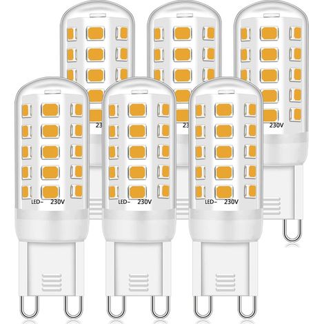 6er-pack G9 Led-lampe 3w, 350lm, Entspricht 40w Halogen, Kaltweiß 6000k, 220-240v, Cri 82, Nicht Dimmbar, Energieeinsparung, Keramikbasis, Standard G9 Sockel