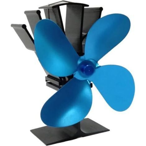 4-blatt-holzofenventilator Mit Heißluftgebläse, Energiesparend Und Umweltfreundlich (blau)
