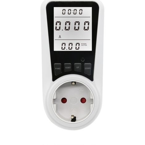 Weißer Energiezähler Mit Wattmessung, 7 Modi Energiezähler, Lcd-display, Max. 3680 W, Weißes Licht