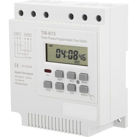 Digitaler Dreiphasen-zeitschalter 380v – Leistung 4 Kw – 17 Schaltstellungen – Wöchentliche Programmierung Bis Zu 168h - 50-60hz