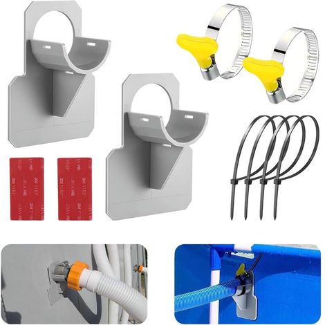 10 Stück Pool-schlauchhalter 30-38 Mm, Pool-zubehör Für Aufstellpools Mit Lochschutz, Reißfestigkeit Und Zugfestigkeit, Inklusive Kabelbinder, Spannring Und Klebeband